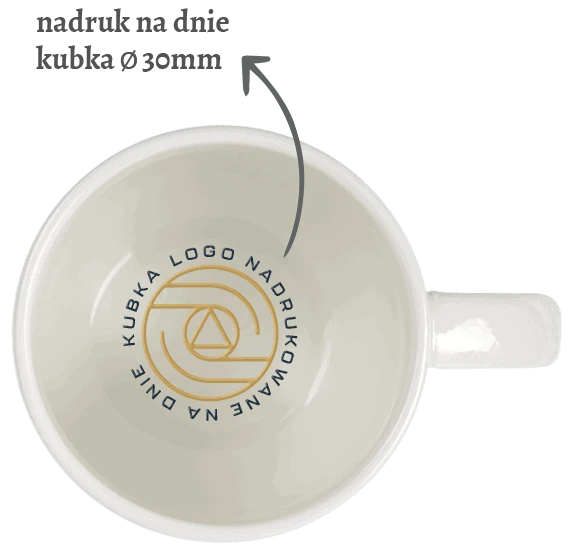 kubek obeliks z nadrukiem na dnie