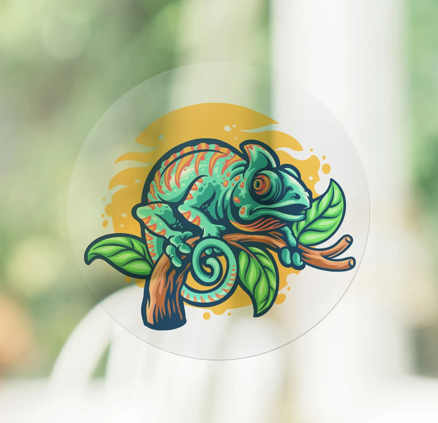 naklejka z nadrukiem na folii przeźroczystej