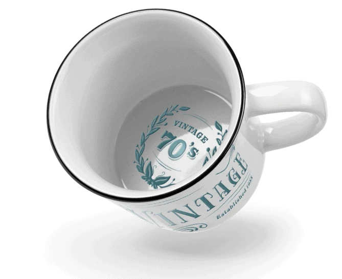 kubek Vintage z nadrukiem na dnie kubka kubek Vintage z nadrukiem na dnie kubka