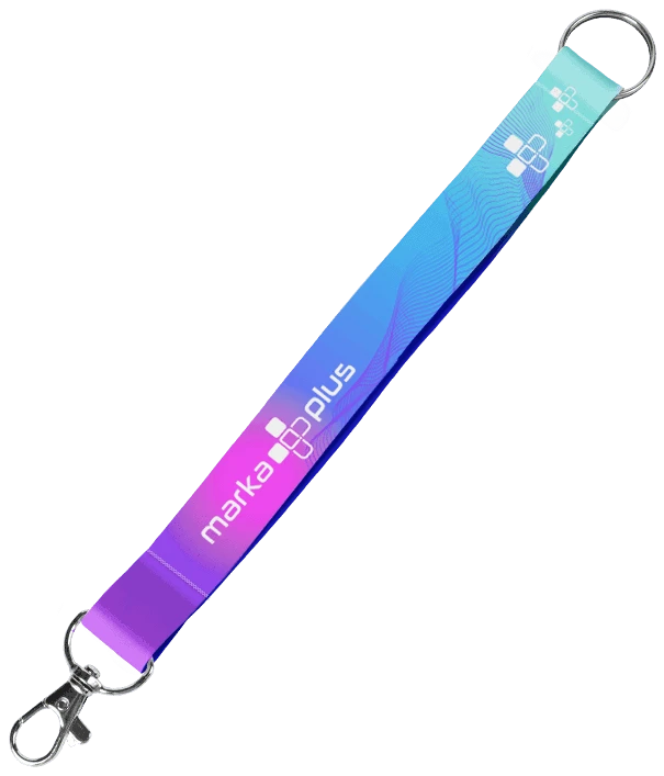 krótka smycz firmowa z nadrukiem