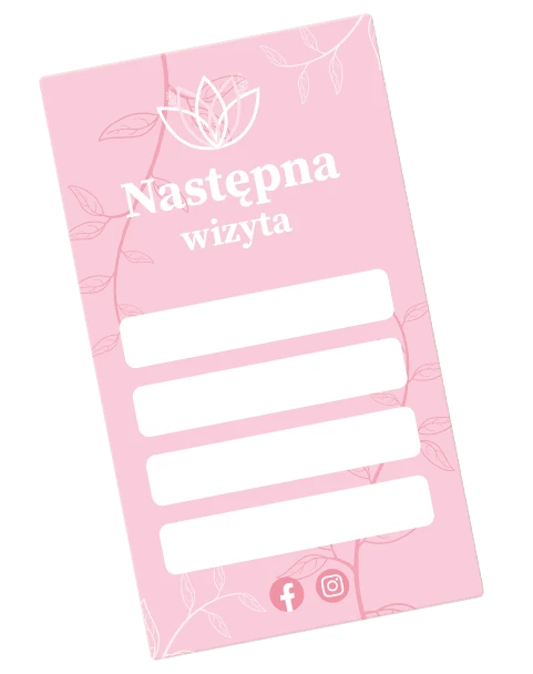 terminarzyk w formie wizytówki