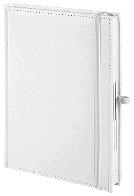 kalendarz książkowy z gumką kolor biały