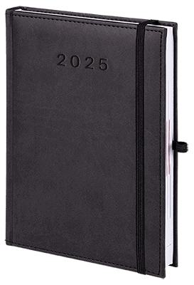 kalendarz książkowy z gumką kolor czarny