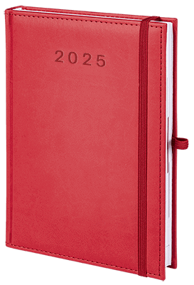 kalendarz książkowy z gumką kolor czerwony