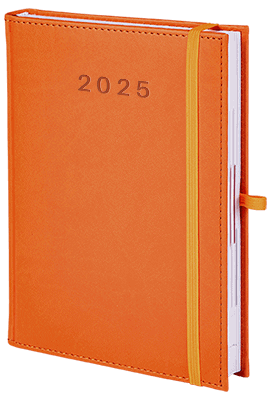 kalendarz książkowy z gumką kolor pomarańczowy