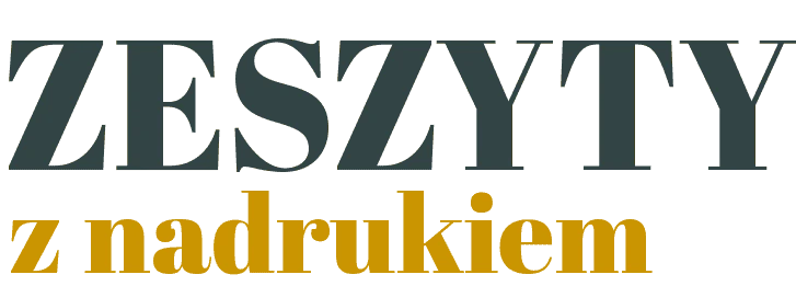 napis: Zeszyty z nadrukiem