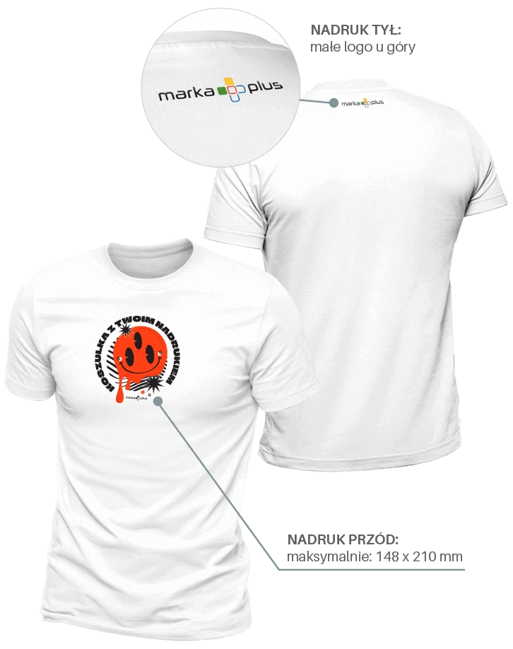 nadruk na koszulkach z przodu i z tyłu