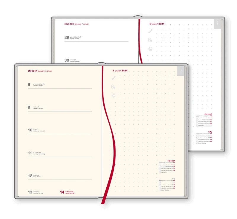 kalendarium tygodniowe + notatnik
