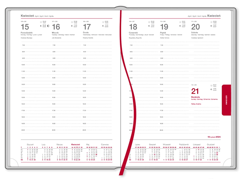kalendarium tygodniowe