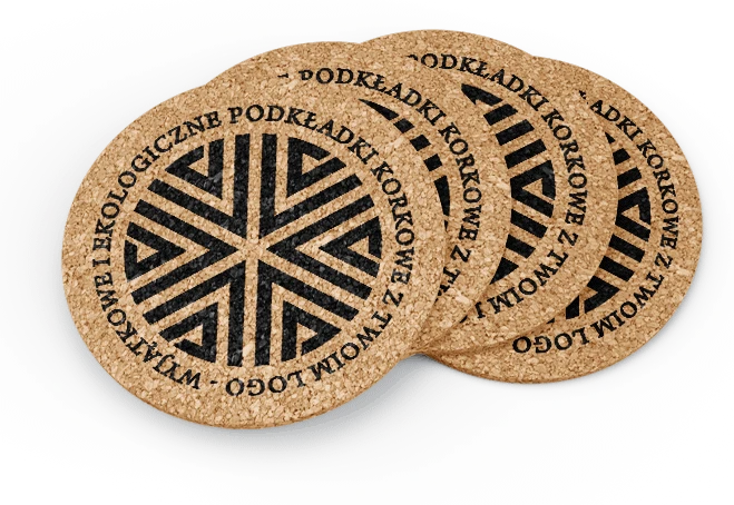 podkładki korkowe z projektem