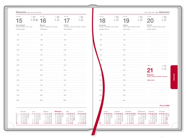 środek kalendarza książkowego gold
