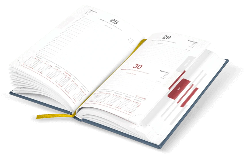 kalendarium w kalendarzu Gold & Mat