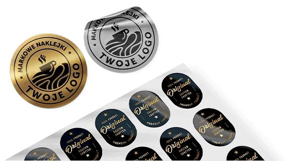 Naklejki reklamowe Premium – złocone lub srebrzone
