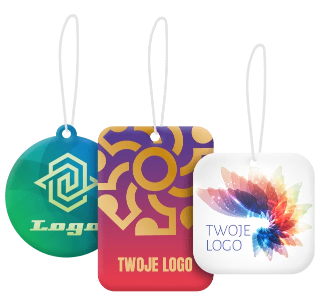 zawieszki zapachowe z nadrukiem reklamowym