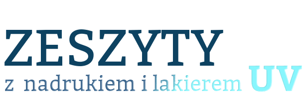 napis: ZESZYTY z nadrukiem i lakierem UV