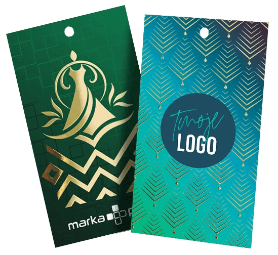 Metki odzieżowe Gold z nadrukiem