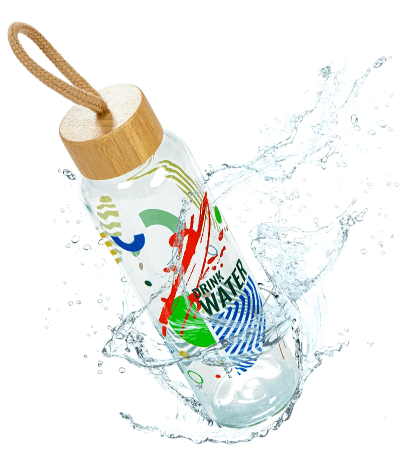 Butelka szklana z nadrukiem reklamowym