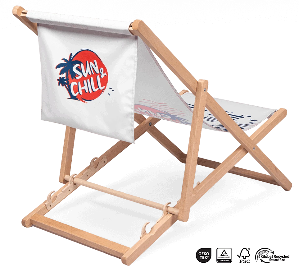 leżak plażowy z nadrukiem