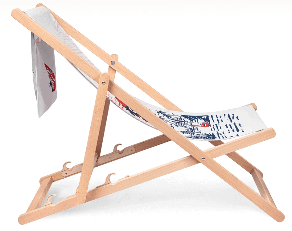 drewniany leżak reklamowy