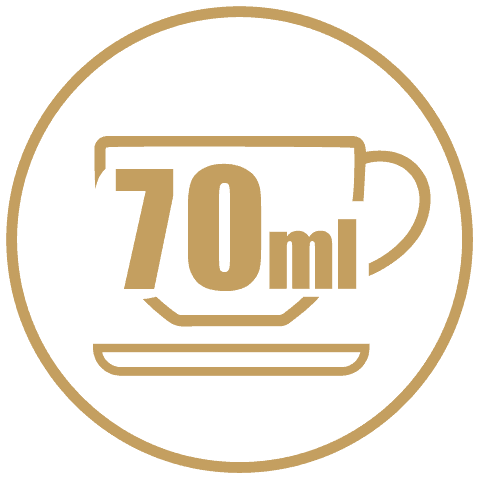 pojemność 70 ml, spodek w komplecie