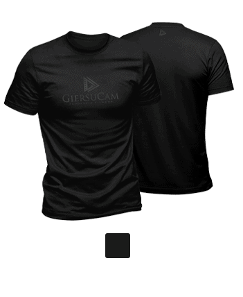 Czarny T-shirt z czarnym nadrukiem