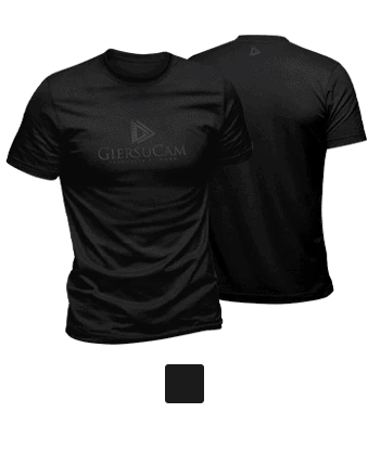 Czarny T-shirt z czarnym nadrukiem