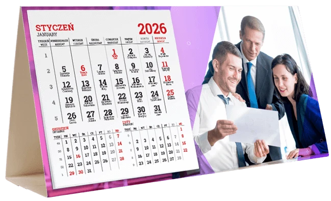 kalendarz biurkowy z nadrukiem