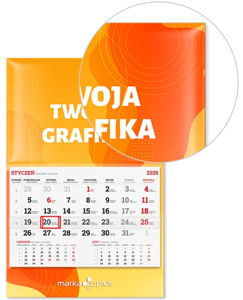 kalendarze jednodzielne z nadrukiem