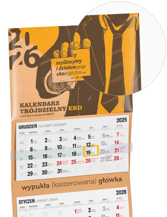 ekologiczny kalendarz trójdzielny główka ekologiczny kalendarz trójdzielny główka