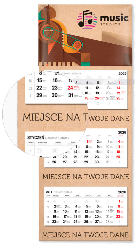 ekologiczny kalendarz trójdzielny plecki
