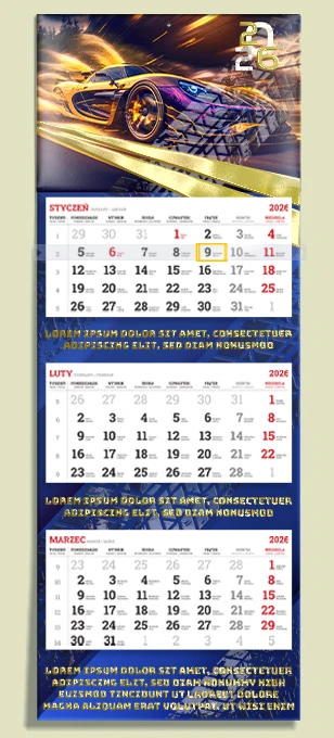 Kalendarze trójdzielne PREMIUM