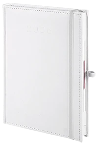 kalendarz reklamowy z gumką, kolor biały kalendarz reklamowy z gumką, kolor biały