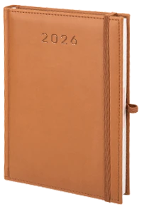 kalendarz reklamowy z gumką, kolor brązowy kalendarz reklamowy z gumką, kolor brązowy