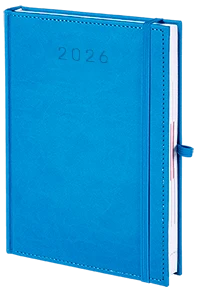 kalendarz reklamowy z gumką, kolor błękitny kalendarz reklamowy z gumką, kolor błękitny