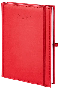 kalendarz reklamowy z gumką, kolor czerwony kalendarz reklamowy z gumką, kolor czerwony