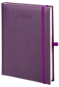 kalendarz reklamowy z gumką, kolor fioletowy kalendarz reklamowy z gumką, kolor fioletowy