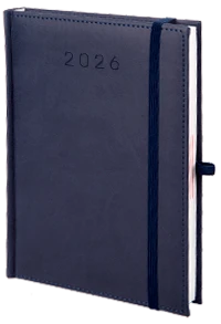 kalendarz reklamowy z gumką, kolor granatowy kalendarz reklamowy z gumką, kolor granatowy