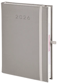 kalendarz reklamowy z gumką, kolor szary kalendarz reklamowy z gumką, kolor szary
