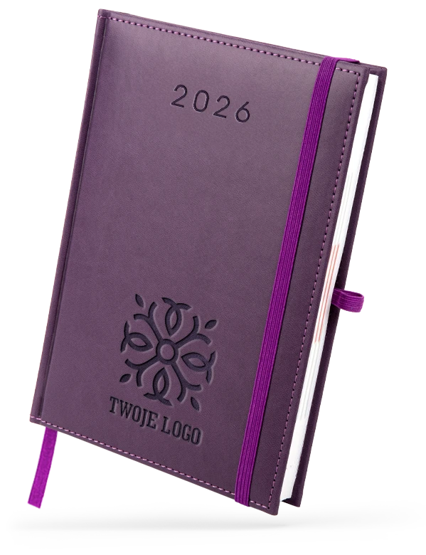 Kalendarz książkowe z tłoczeniem i gumką