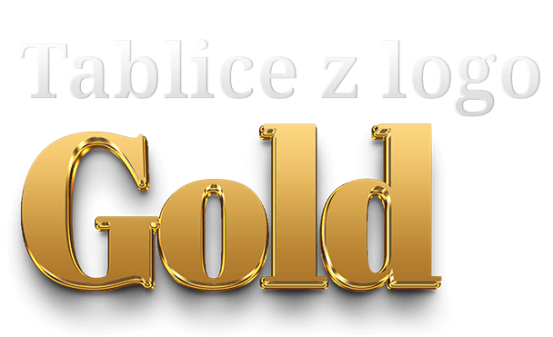 napis: Tablice z logo Gold