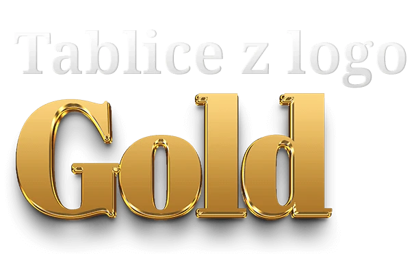 napis: Tablice z logo Gold