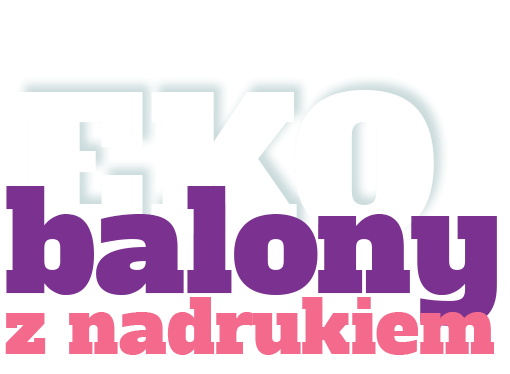 napis: EKO balony z nadrukiem