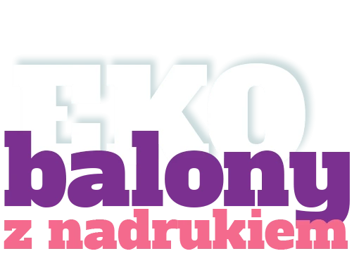 napis: EKO balony z nadrukiem