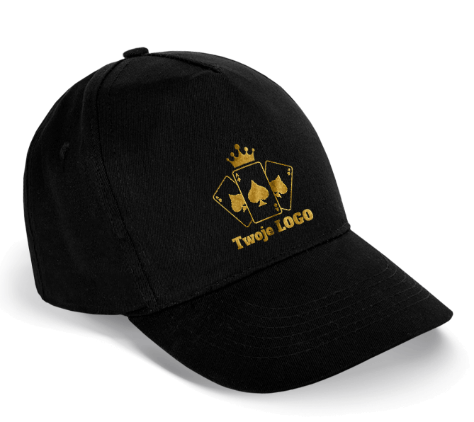 czapka z daszkiem ze złoconym nadrukiem czapka z daszkiem ze złoconym nadrukiem