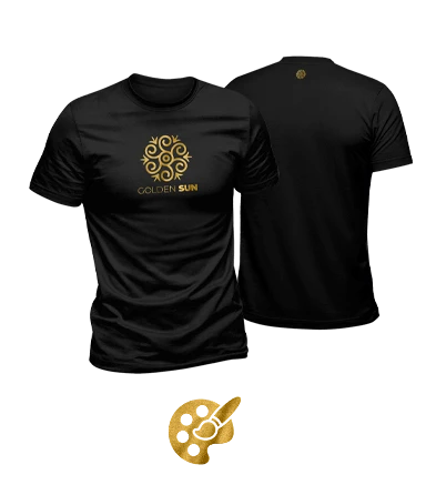 Czarny T-shirt ze złotym nadrukiem