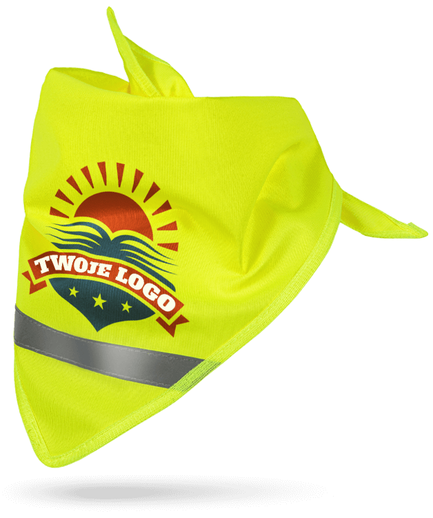chusta odblaskowa z nadrukiem