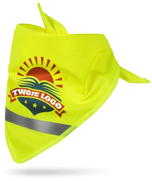 chusta odblaskowa z nadrukiem