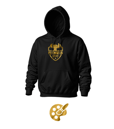 Czarne bluzy ze złoconym nadrukiem Gold