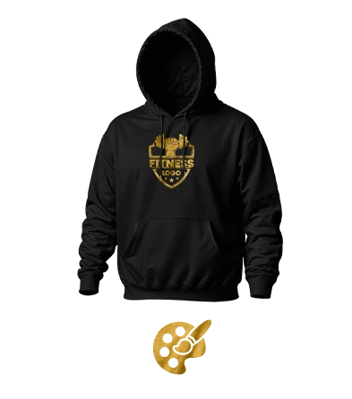 Czarne bluzy ze złoconym nadrukiem Gold