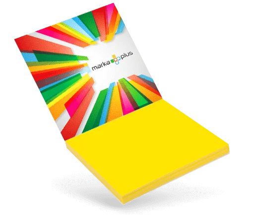 notesy elektrostatyczne z logo